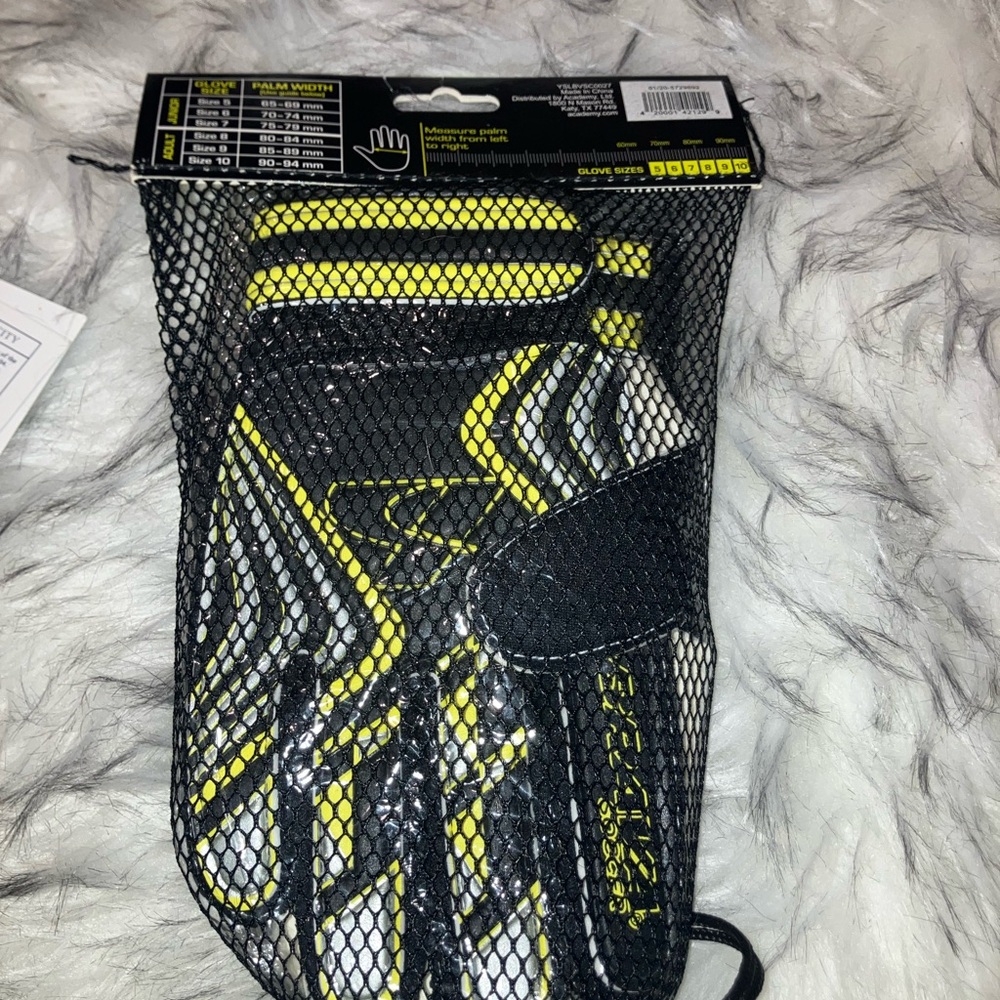 Black and Yellow Chevron Pattern Sports Gloves